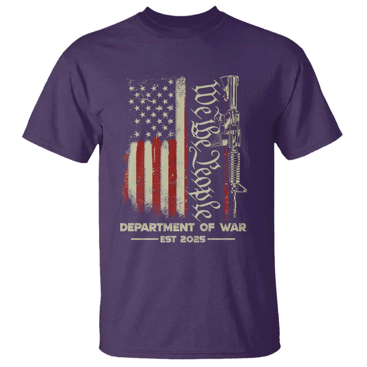 Department of War Est 2025 T Shirt We The People Rifle American Flag Patriotic 2A Statement - Wonder Print Shop