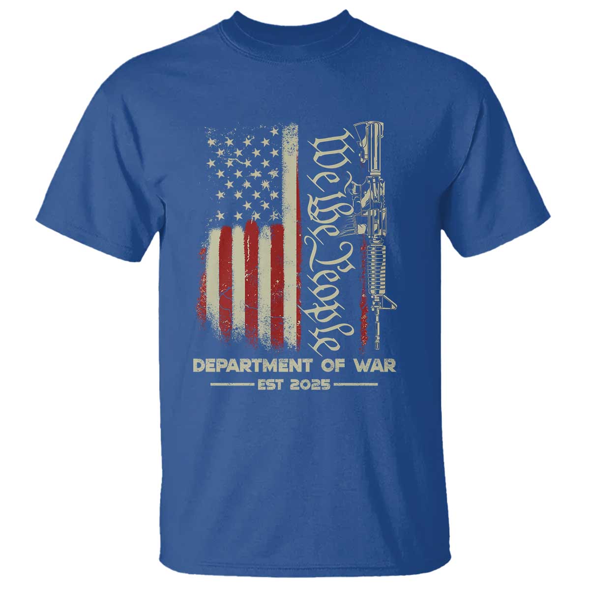 Department of War Est 2025 T Shirt We The People Rifle American Flag Patriotic 2A Statement - Wonder Print Shop