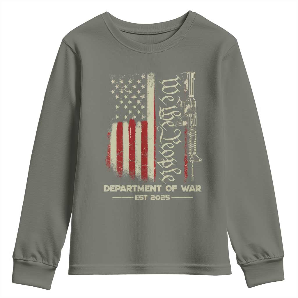 Department of War Est 2025 Youth Sweatshirt We The People Rifle American Flag Patriotic 2A Statement - Wonder Print Shop