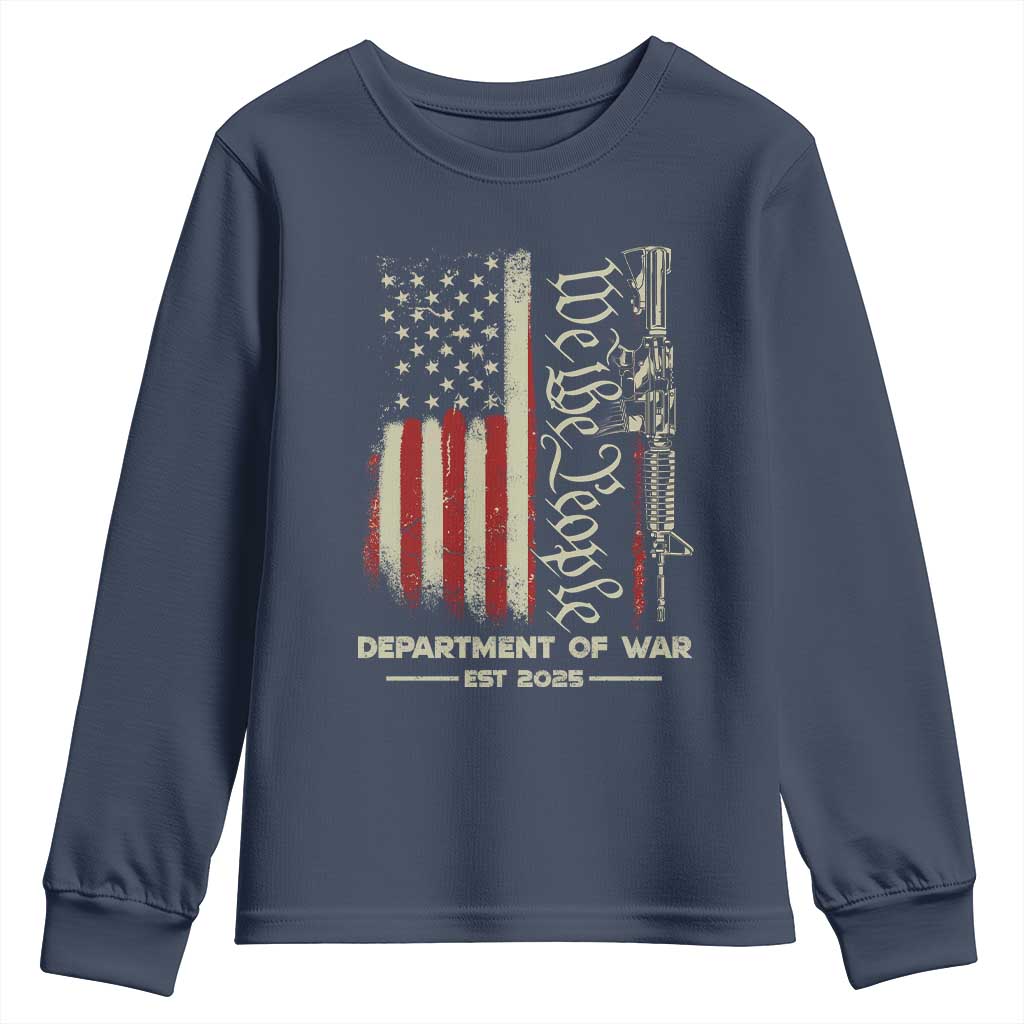 Department of War Est 2025 Youth Sweatshirt We The People Rifle American Flag Patriotic 2A Statement - Wonder Print Shop