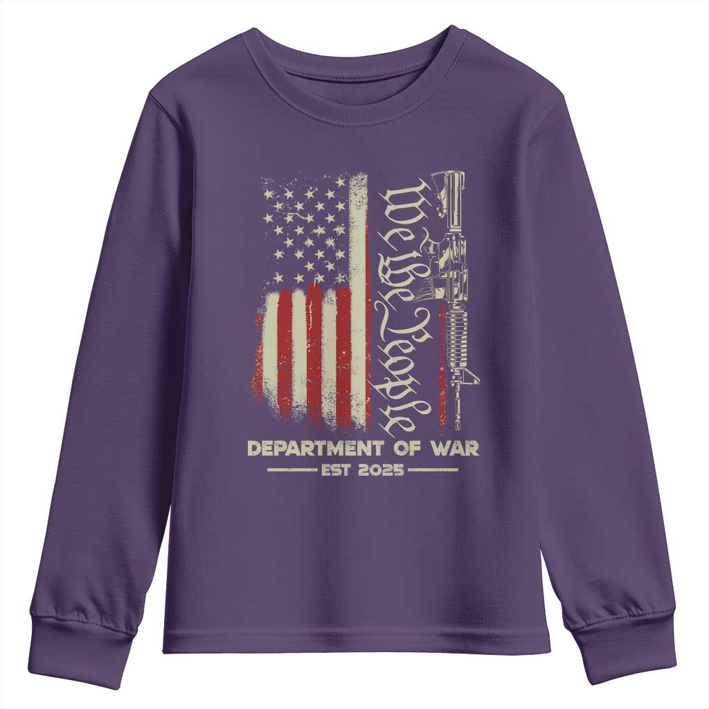 Department of War Est 2025 Youth Sweatshirt We The People Rifle American Flag Patriotic 2A Statement - Wonder Print Shop