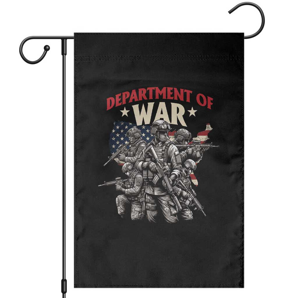 Department of War Est 2025 Garden Flag Patriotic Combat Squad Tactical Soldiers Graphic - Wonder Print Shop