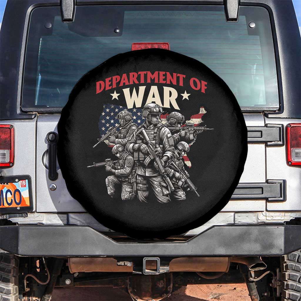 Department of War Est 2025 Spare Tire Cover Patriotic Combat Squad Tactical Soldiers Graphic - Wonder Print Shop