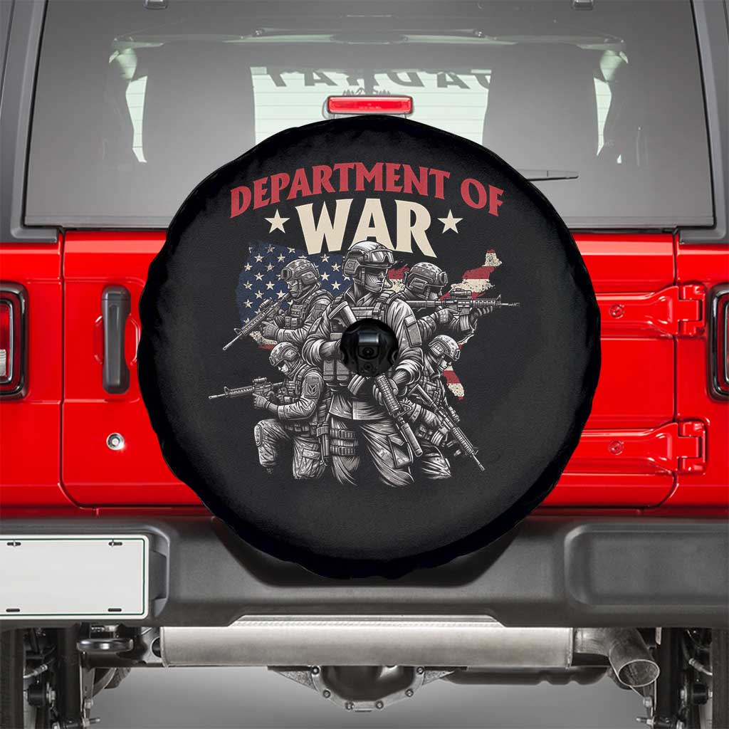 Department of War Est 2025 Spare Tire Cover Patriotic Combat Squad Tactical Soldiers Graphic - Wonder Print Shop