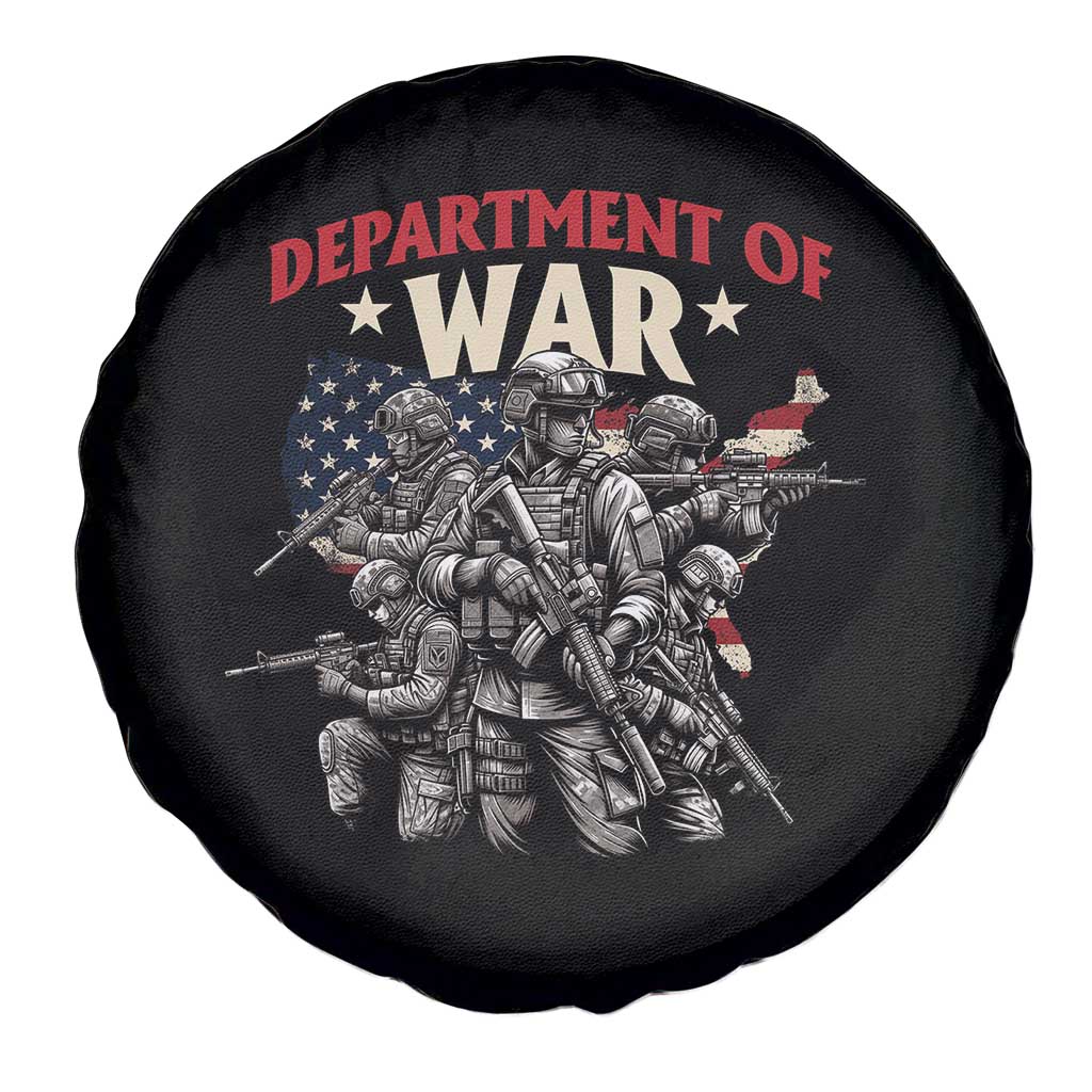 Department of War Est 2025 Spare Tire Cover Patriotic Combat Squad Tactical Soldiers Graphic - Wonder Print Shop