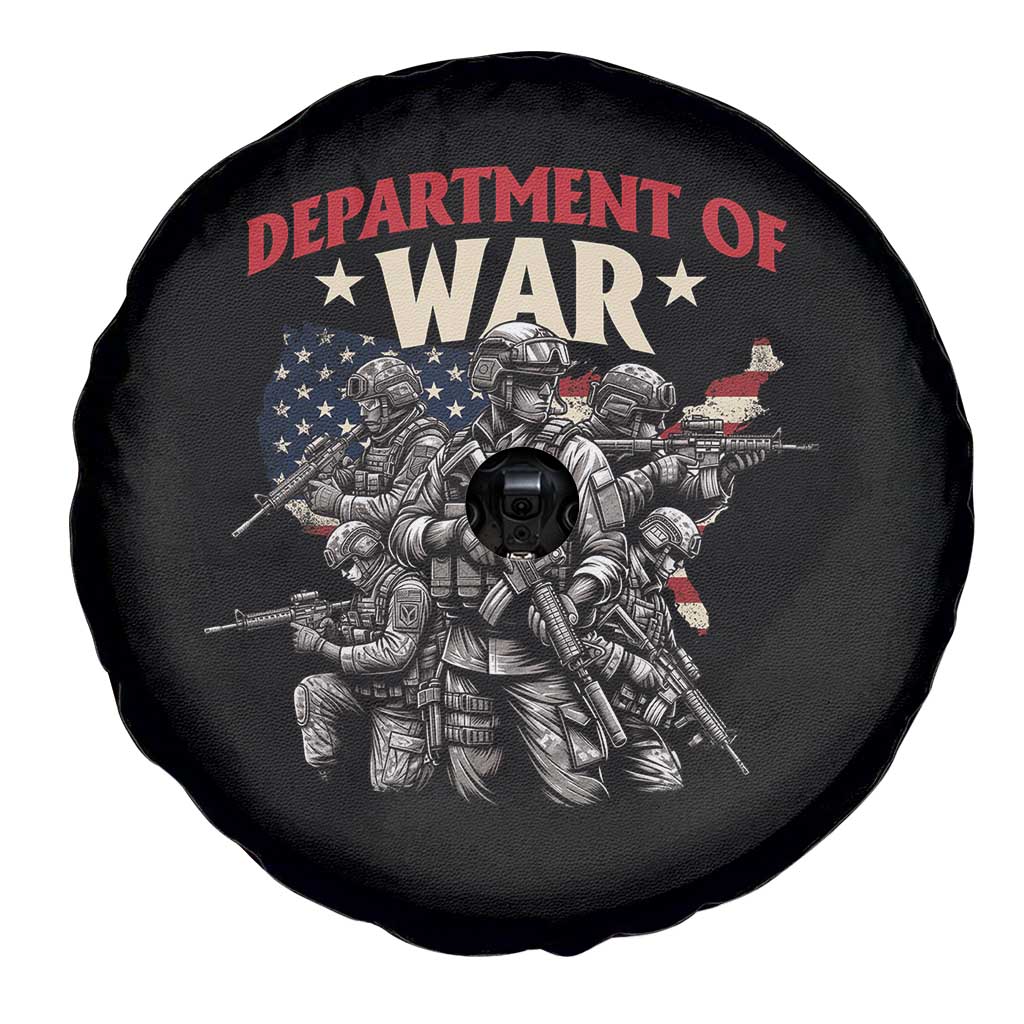 Department of War Est 2025 Spare Tire Cover Patriotic Combat Squad Tactical Soldiers Graphic - Wonder Print Shop