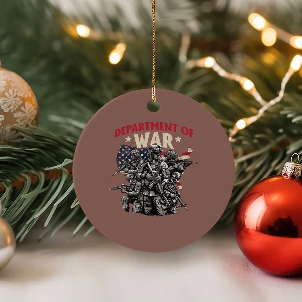 Department of War Est 2025 Ceramic Ornament Patriotic Combat Squad Tactical Soldiers Graphic - Wonder Print Shop