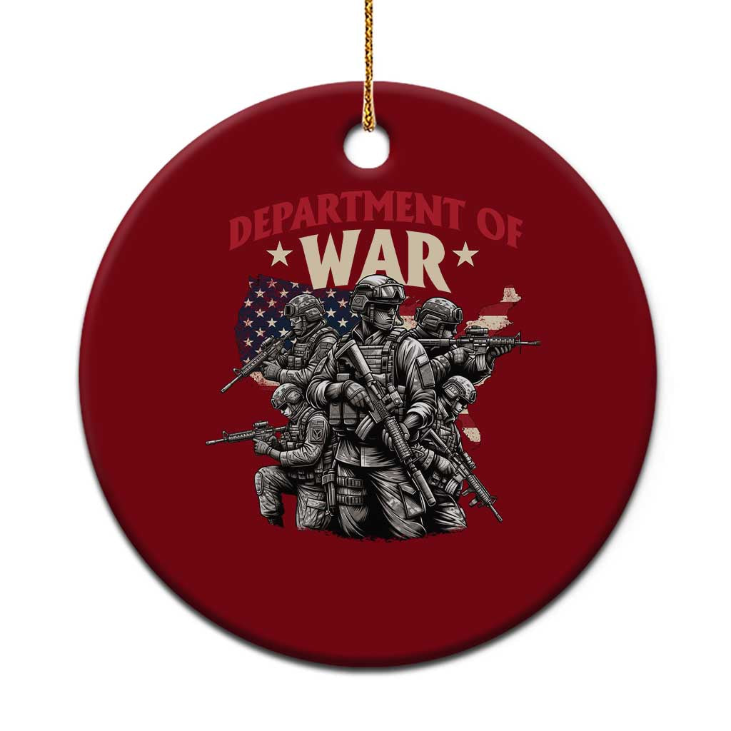 Department of War Est 2025 Ceramic Ornament Patriotic Combat Squad Tactical Soldiers Graphic - Wonder Print Shop