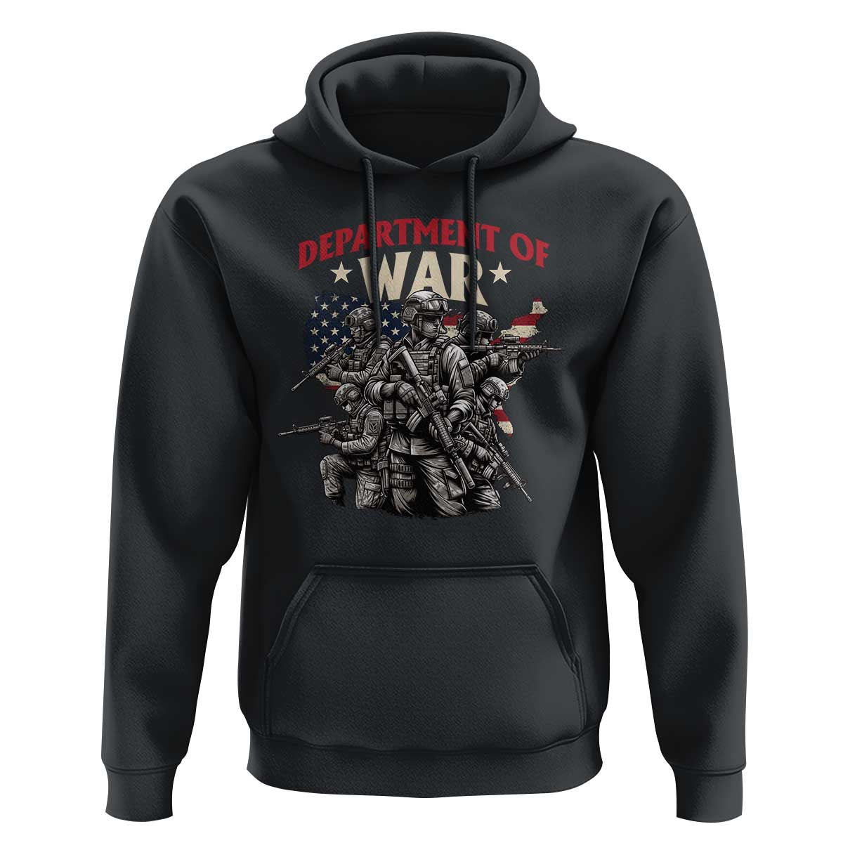 Department of War Est 2025 Hoodie Patriotic Combat Squad Tactical Soldiers Graphic - Wonder Print Shop