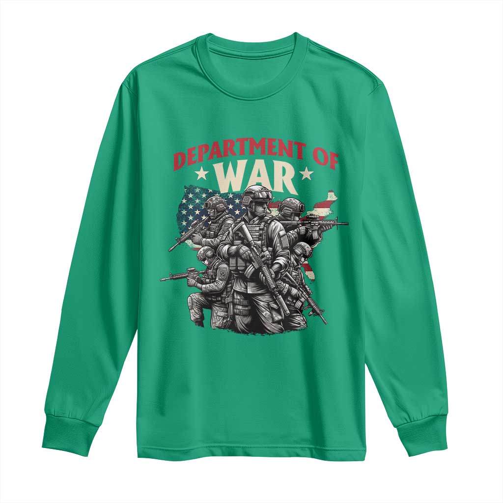 Department of War Est 2025 Long Sleeve Shirt Patriotic Combat Squad Tactical Soldiers Graphic - Wonder Print Shop