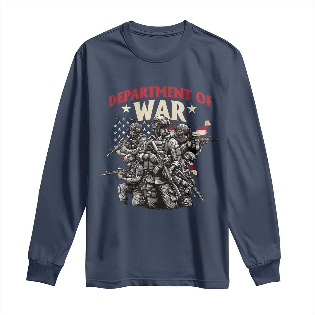 Department of War Est 2025 Long Sleeve Shirt Patriotic Combat Squad Tactical Soldiers Graphic - Wonder Print Shop