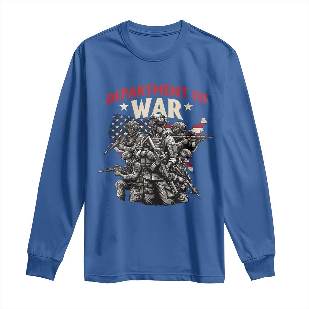 Department of War Est 2025 Long Sleeve Shirt Patriotic Combat Squad Tactical Soldiers Graphic - Wonder Print Shop