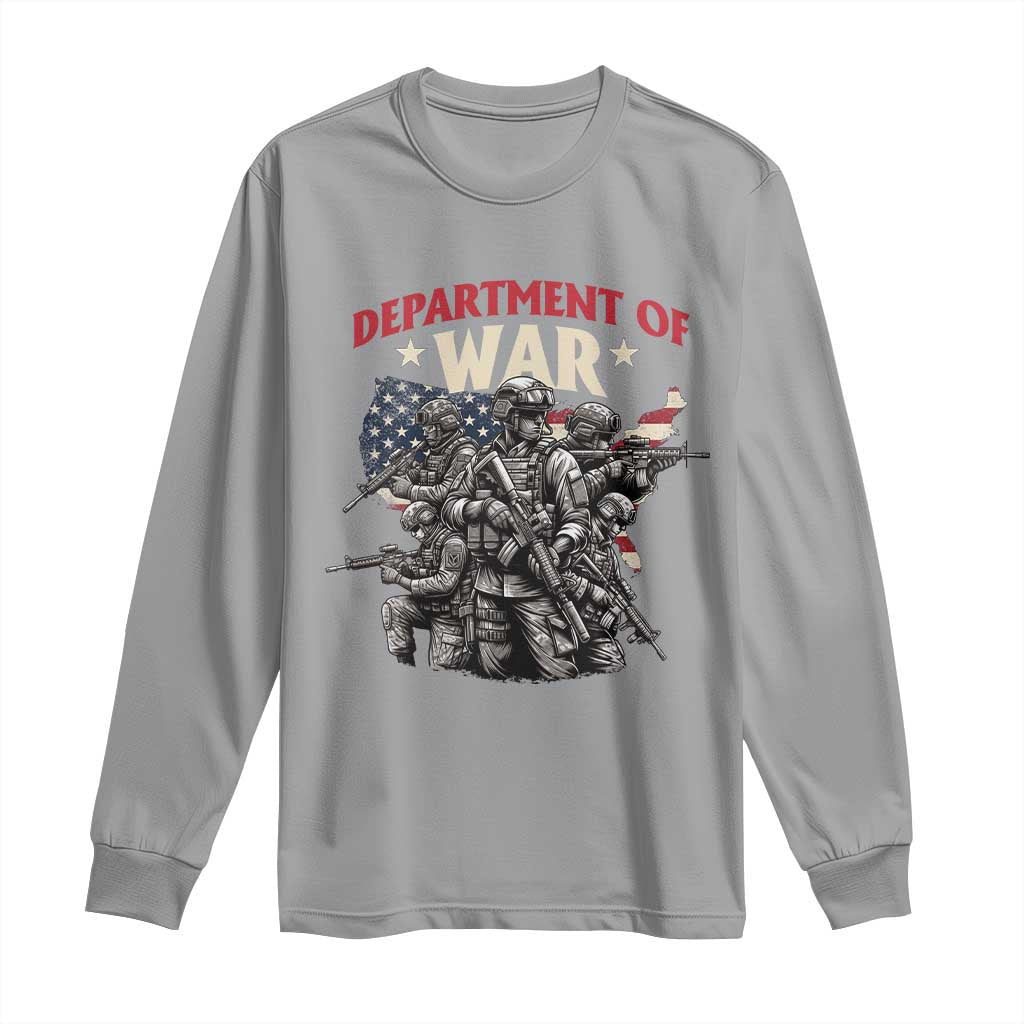 Department of War Est 2025 Long Sleeve Shirt Patriotic Combat Squad Tactical Soldiers Graphic - Wonder Print Shop