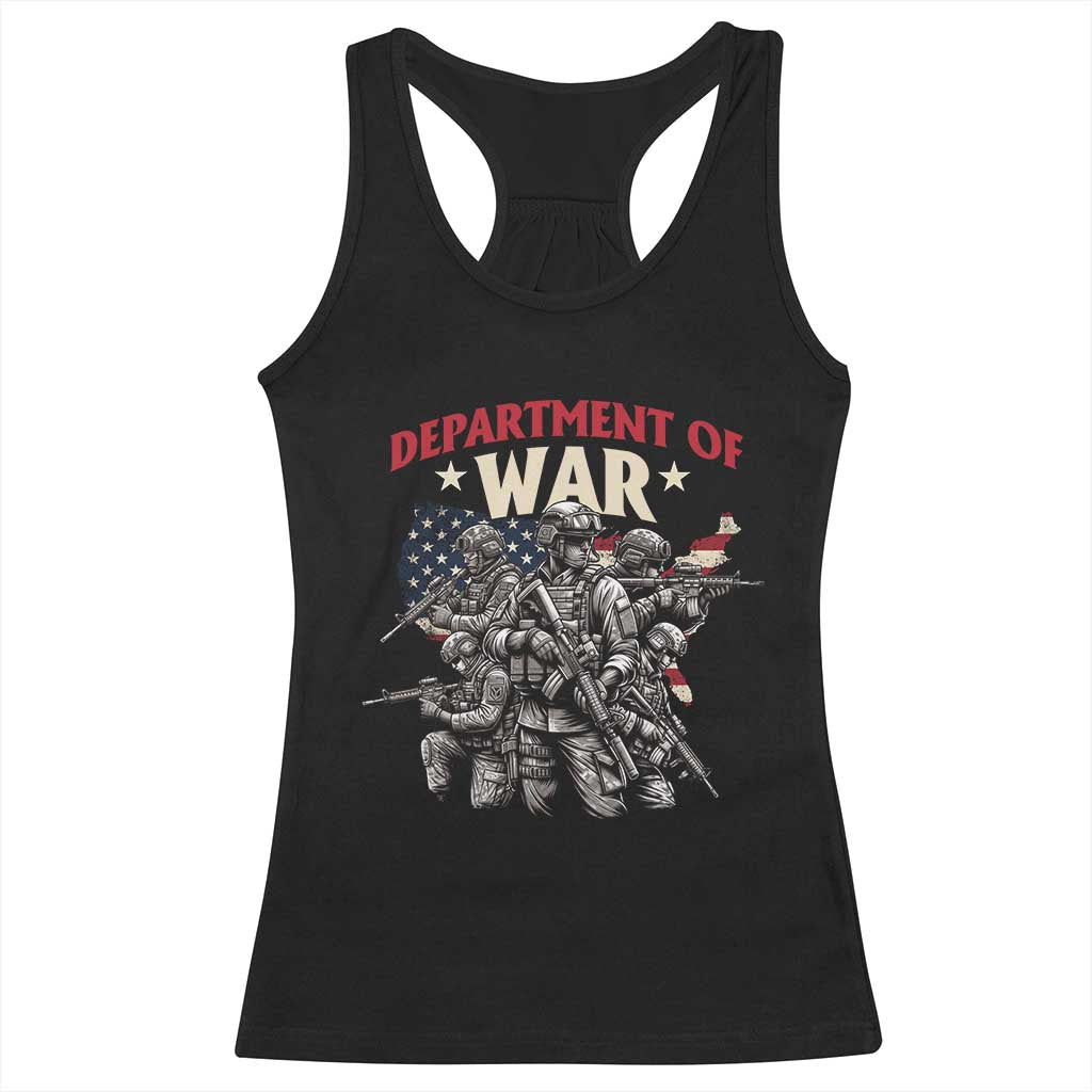 Department of War Est 2025 Racerback Tank Top Patriotic Combat Squad Tactical Soldiers Graphic - Wonder Print Shop