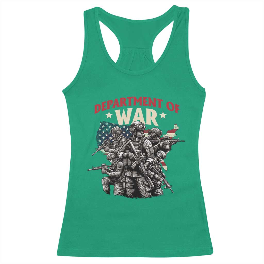 Department of War Est 2025 Racerback Tank Top Patriotic Combat Squad Tactical Soldiers Graphic - Wonder Print Shop