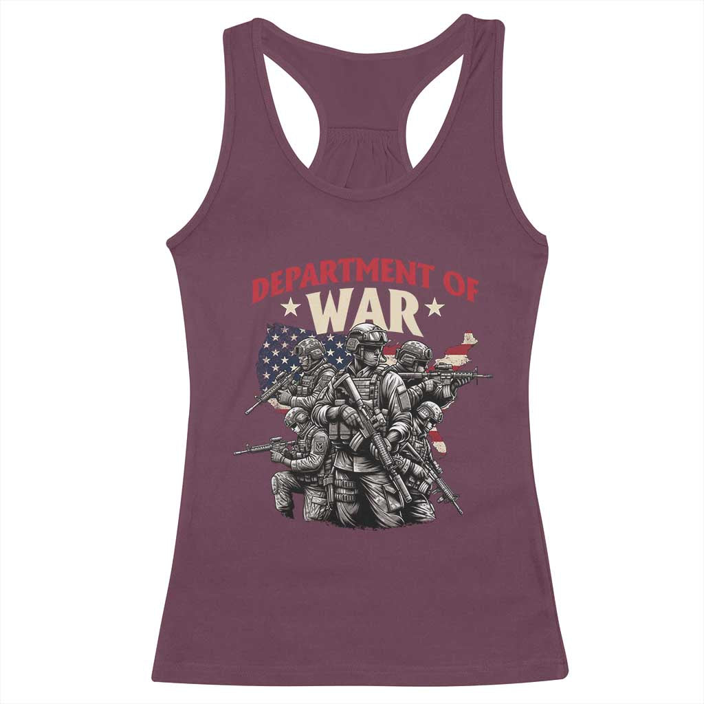Department of War Est 2025 Racerback Tank Top Patriotic Combat Squad Tactical Soldiers Graphic - Wonder Print Shop