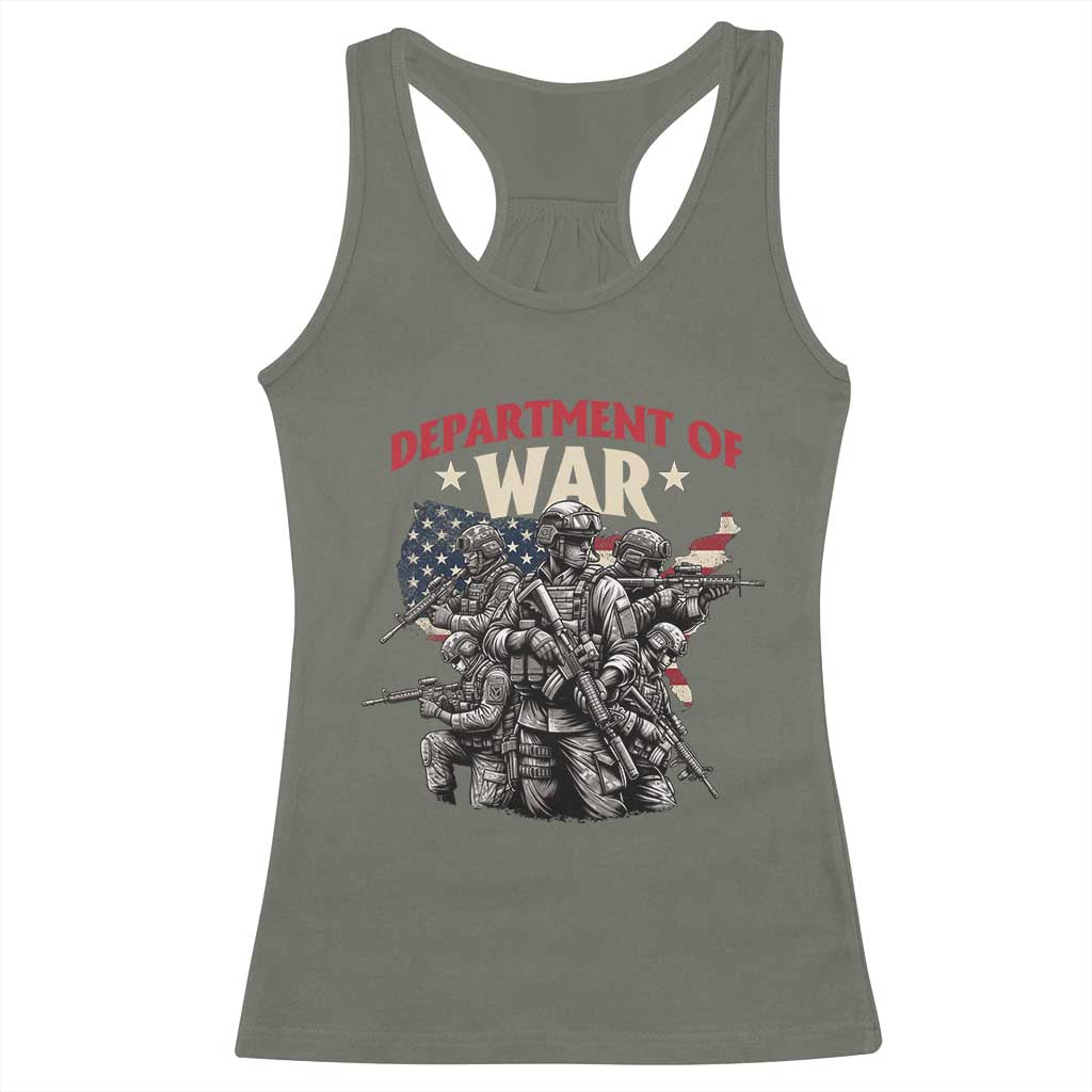 Department of War Est 2025 Racerback Tank Top Patriotic Combat Squad Tactical Soldiers Graphic - Wonder Print Shop