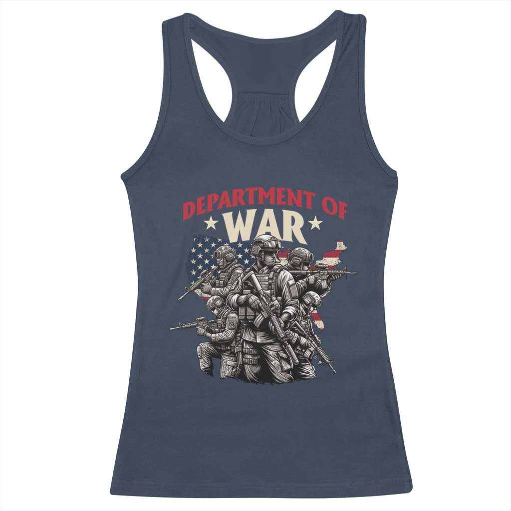 Department of War Est 2025 Racerback Tank Top Patriotic Combat Squad Tactical Soldiers Graphic - Wonder Print Shop