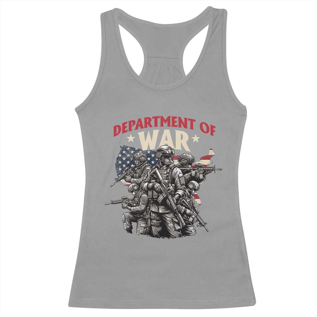 Department of War Est 2025 Racerback Tank Top Patriotic Combat Squad Tactical Soldiers Graphic - Wonder Print Shop