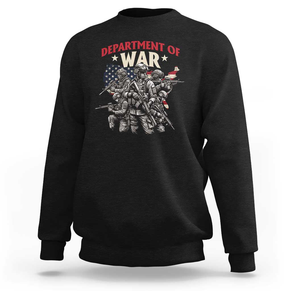 Department of War Est 2025 Sweatshirt Patriotic Combat Squad Tactical Soldiers Graphic - Wonder Print Shop