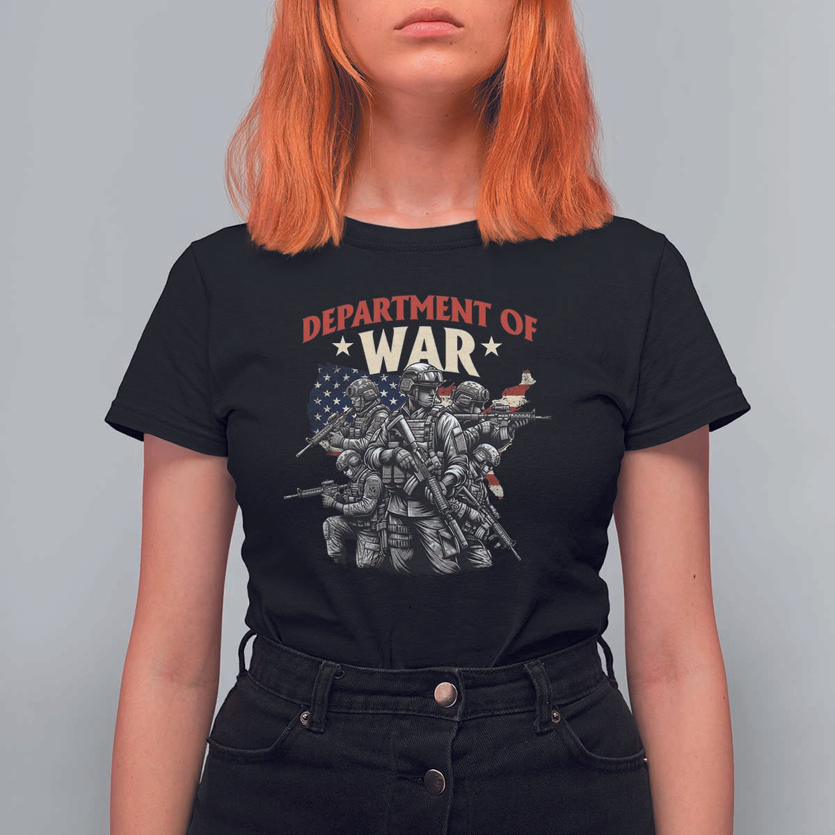 Department of War Est 2025 T Shirt For Women Patriotic Combat Squad Tactical Soldiers Graphic - Wonder Print Shop
