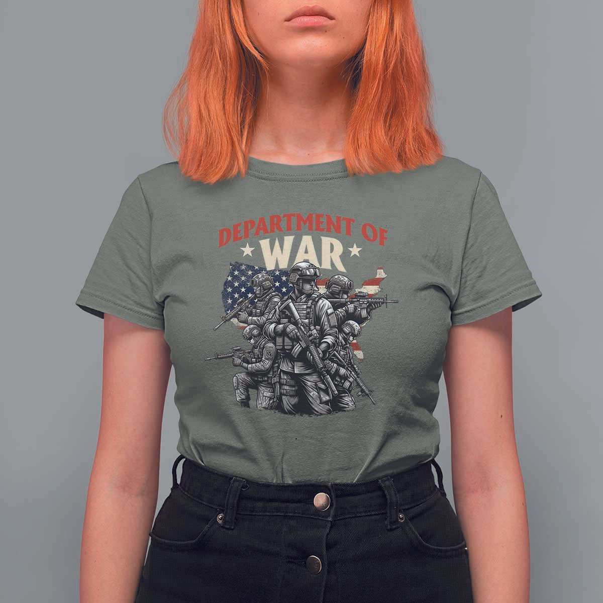 Department of War Est 2025 T Shirt For Women Patriotic Combat Squad Tactical Soldiers Graphic - Wonder Print Shop