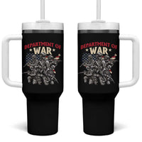Department of War Est 2025 Tumbler With Handle Patriotic Combat Squad Tactical Soldiers Graphic - Wonder Print Shop
