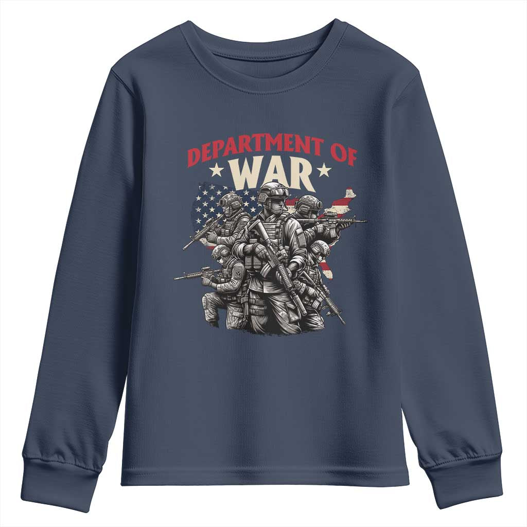 Department of War Est 2025 Youth Sweatshirt Patriotic Combat Squad Tactical Soldiers Graphic - Wonder Print Shop