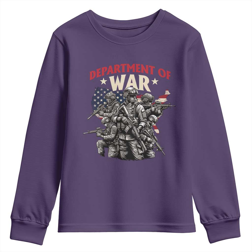 Department of War Est 2025 Youth Sweatshirt Patriotic Combat Squad Tactical Soldiers Graphic - Wonder Print Shop