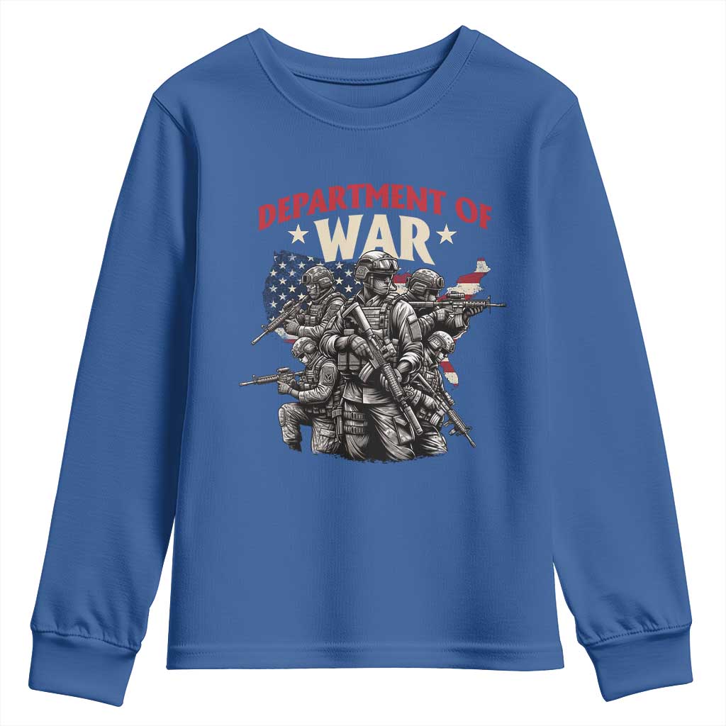 Department of War Est 2025 Youth Sweatshirt Patriotic Combat Squad Tactical Soldiers Graphic - Wonder Print Shop