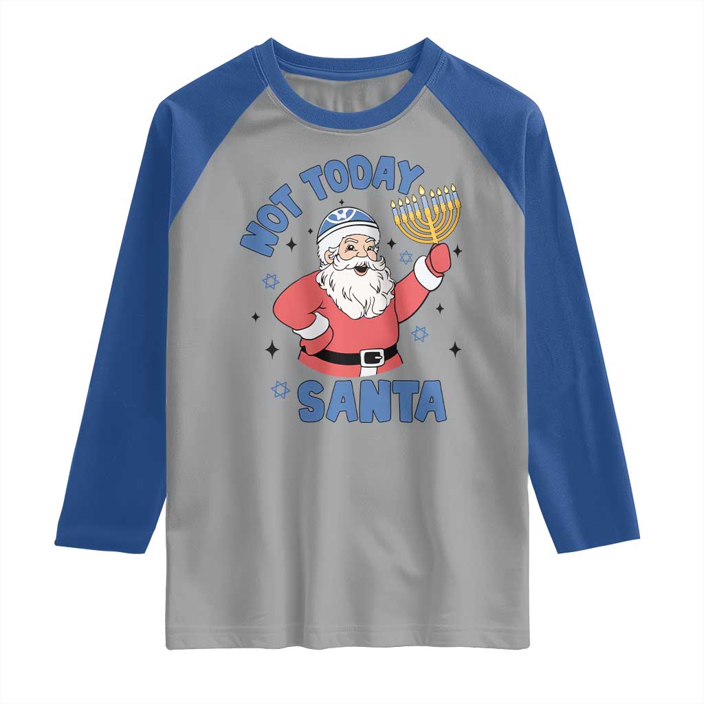 Santa Hanukkah Raglan Shirt Not Today Santa Chanukah Jewish Festival Jew