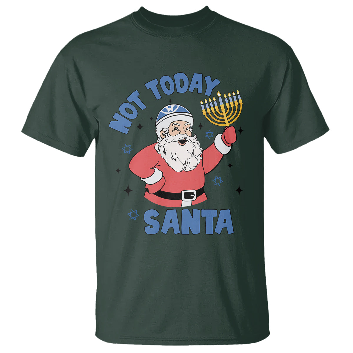 Santa Hanukkah T Shirt Not Today Santa Chanukah Jewish Festival Jew Hanukkah - Wonder Print Shop