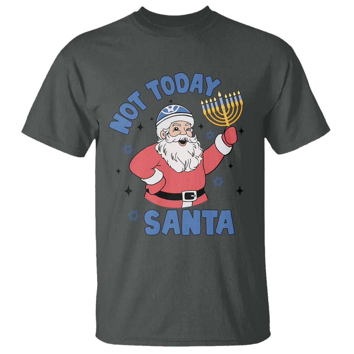 Santa Hanukkah T Shirt Not Today Santa Chanukah Jewish Festival Jew Hanukkah - Wonder Print Shop