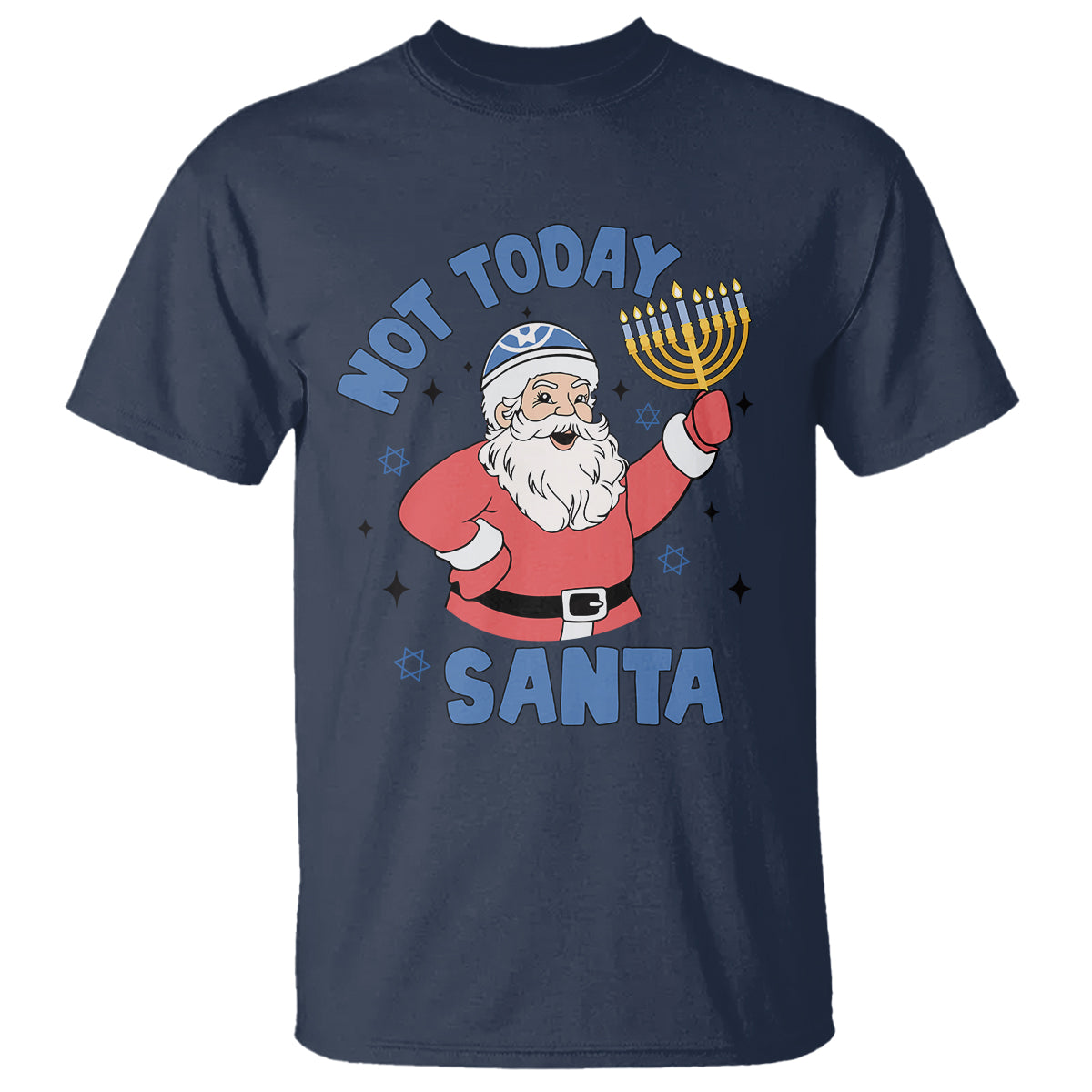 Santa Hanukkah T Shirt Not Today Santa Chanukah Jewish Festival Jew Hanukkah - Wonder Print Shop