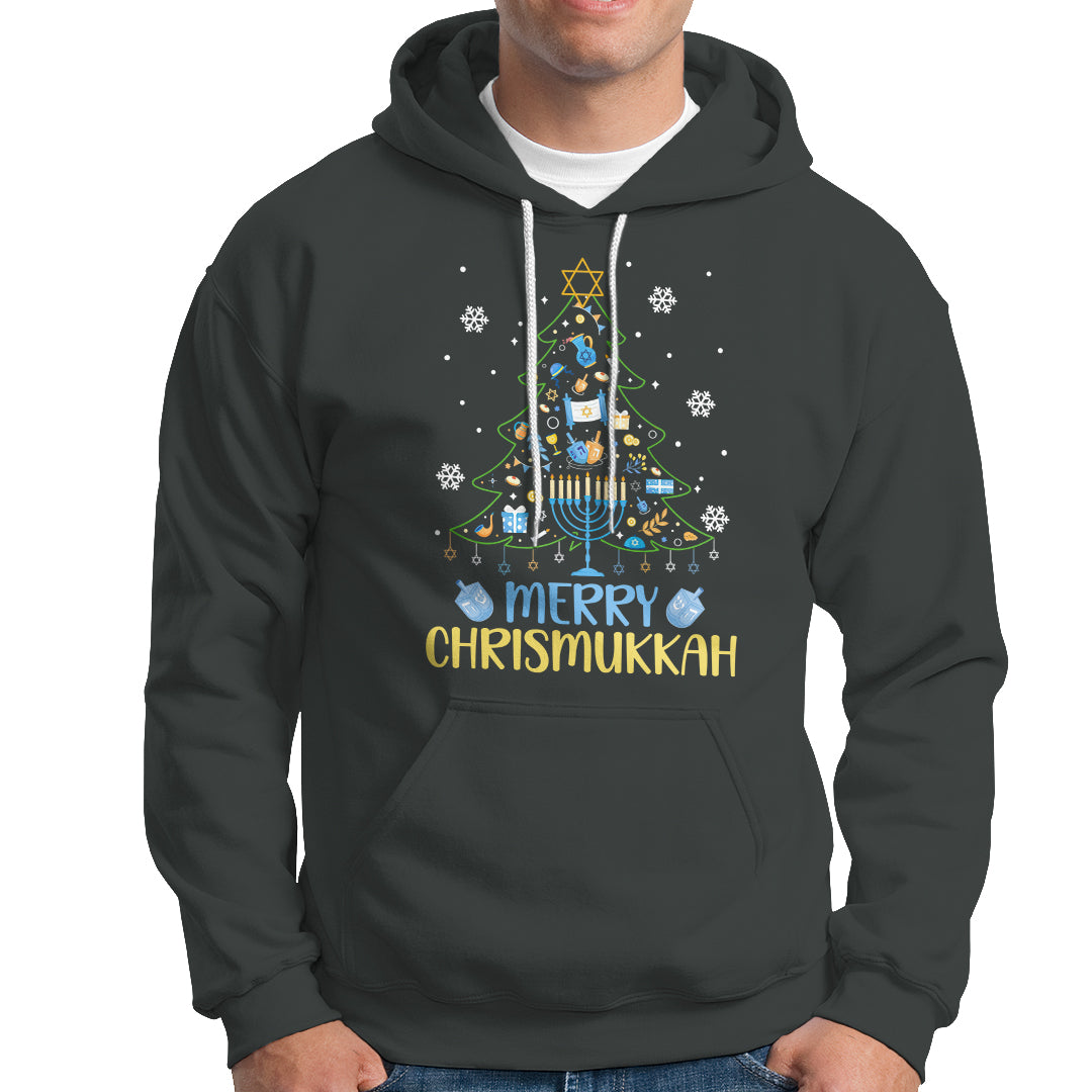 Christmas Hanukkah Hoodie Merry Christmukkah Jewish Christmas Tree Chanukah Hanukkah - Wonder Print Shop