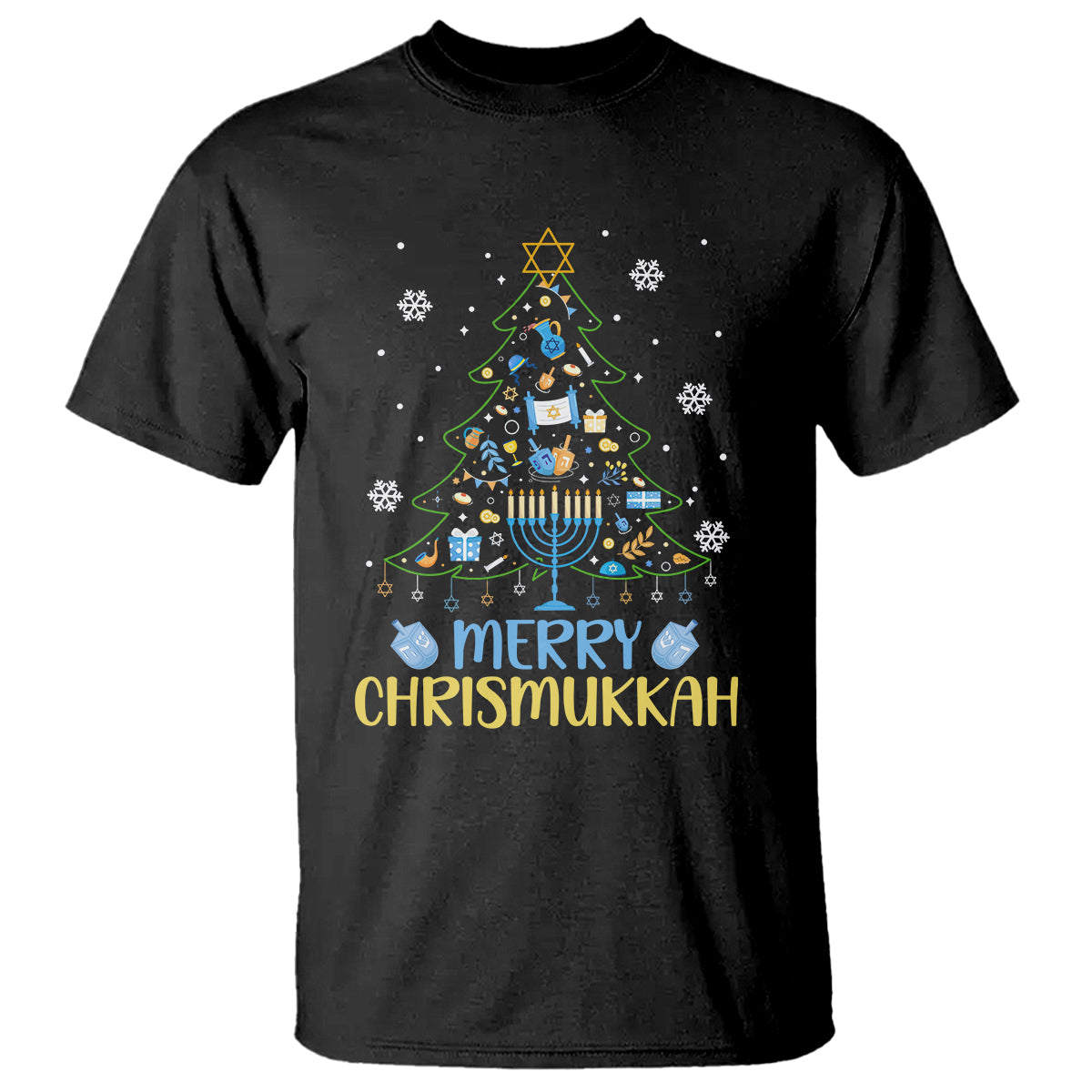 Christmas Hanukkah T Shirt Merry Christmukkah Jewish Christmas Tree Chanukah Hanukkah - Wonder Print Shop