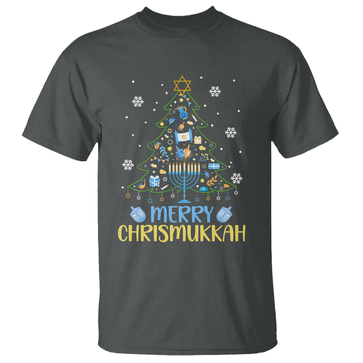 Christmas Hanukkah T Shirt Merry Christmukkah Jewish Christmas Tree Chanukah Hanukkah - Wonder Print Shop