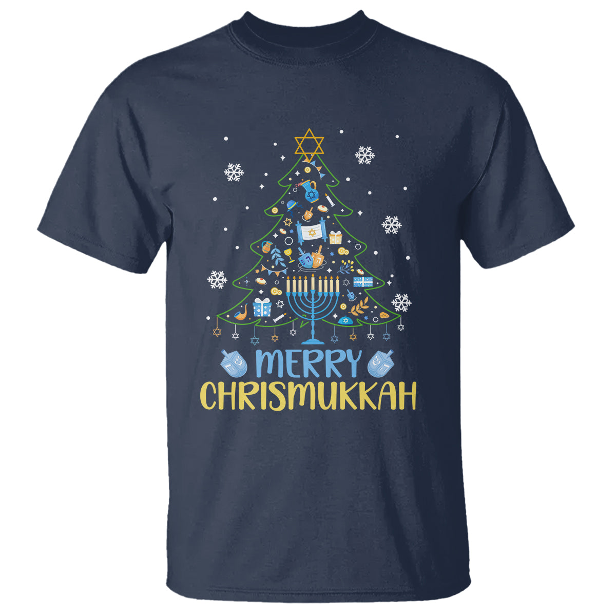 Christmas Hanukkah T Shirt Merry Christmukkah Jewish Christmas Tree Chanukah Hanukkah - Wonder Print Shop