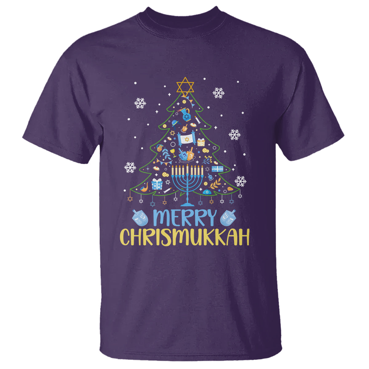 Christmas Hanukkah T Shirt Merry Christmukkah Jewish Christmas Tree Chanukah Hanukkah - Wonder Print Shop