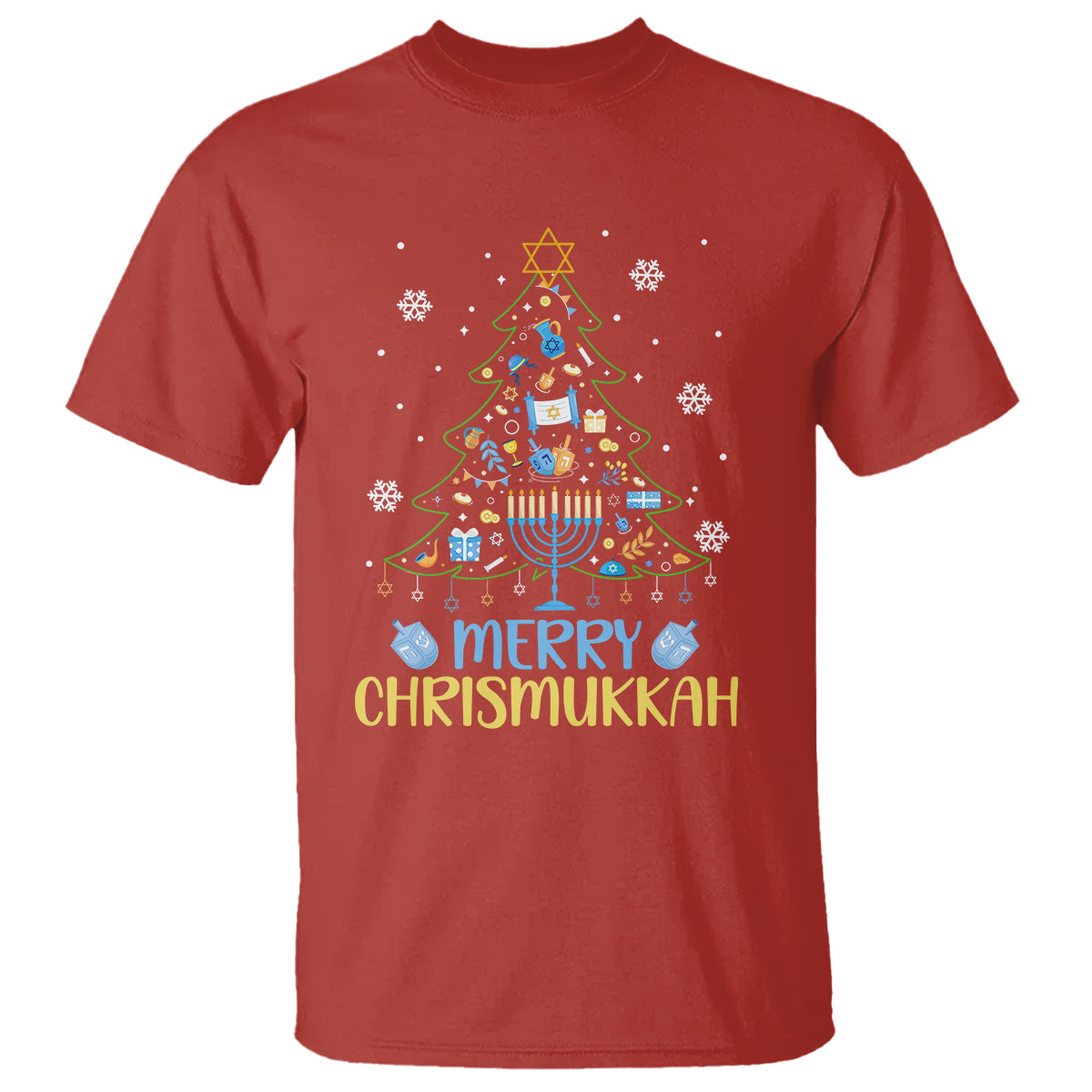 Christmas Hanukkah T Shirt Merry Christmukkah Jewish Christmas Tree Chanukah Hanukkah - Wonder Print Shop