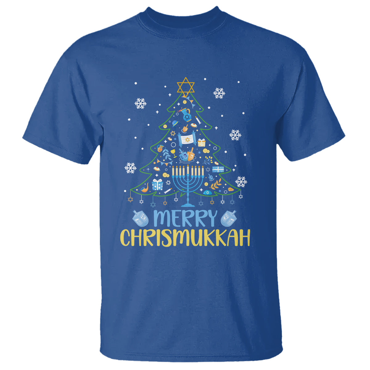 Christmas Hanukkah T Shirt Merry Christmukkah Jewish Christmas Tree Chanukah Hanukkah - Wonder Print Shop