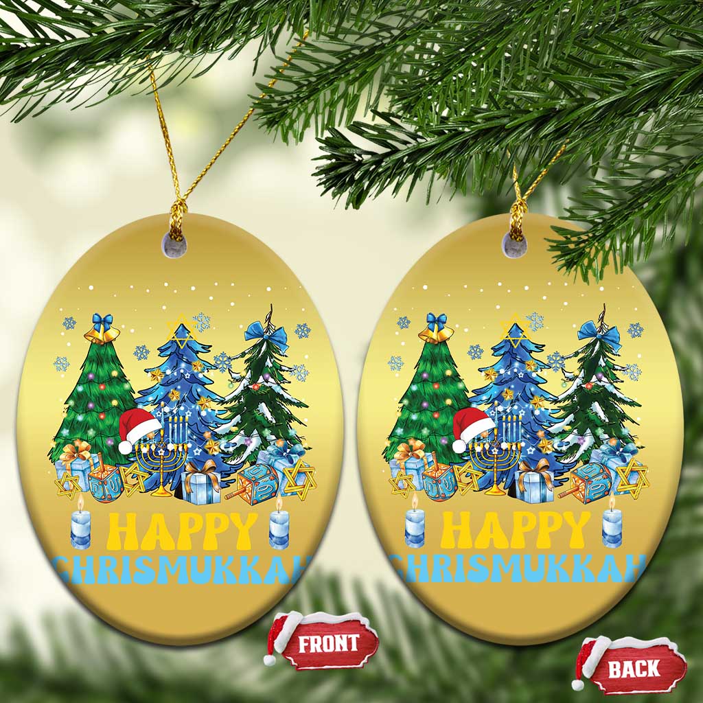Christmas Hanukkah Christmas Ornament Merry Christmukkah Jewish Christmas Trees Chanukah - Wonder Print Shop
