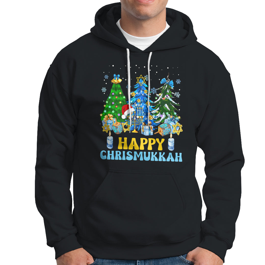 Christmas Hanukkah Hoodie Merry Christmukkah Jewish Christmas Trees Chanukah Hanukkah - Wonder Print Shop