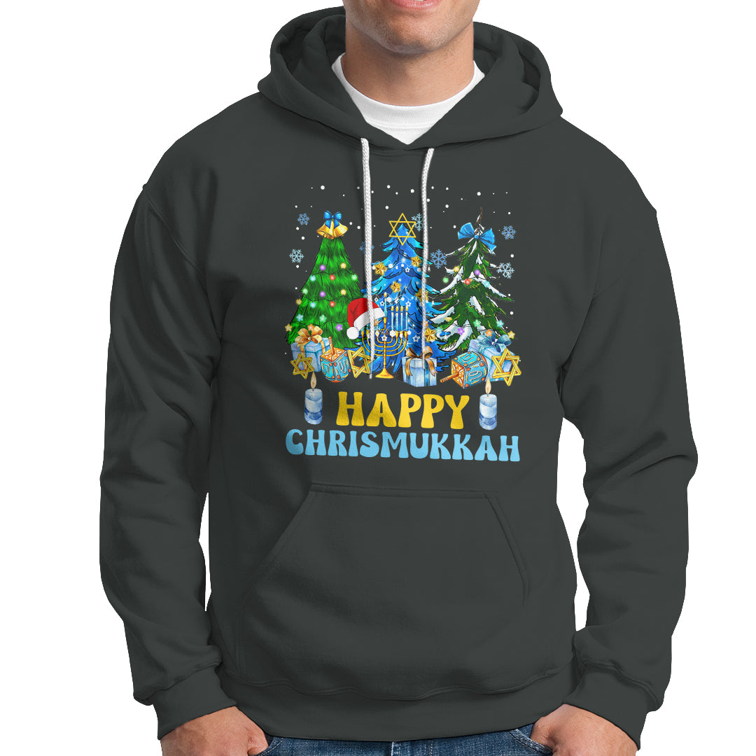 Christmas Hanukkah Hoodie Merry Christmukkah Jewish Christmas Trees Chanukah Hanukkah - Wonder Print Shop