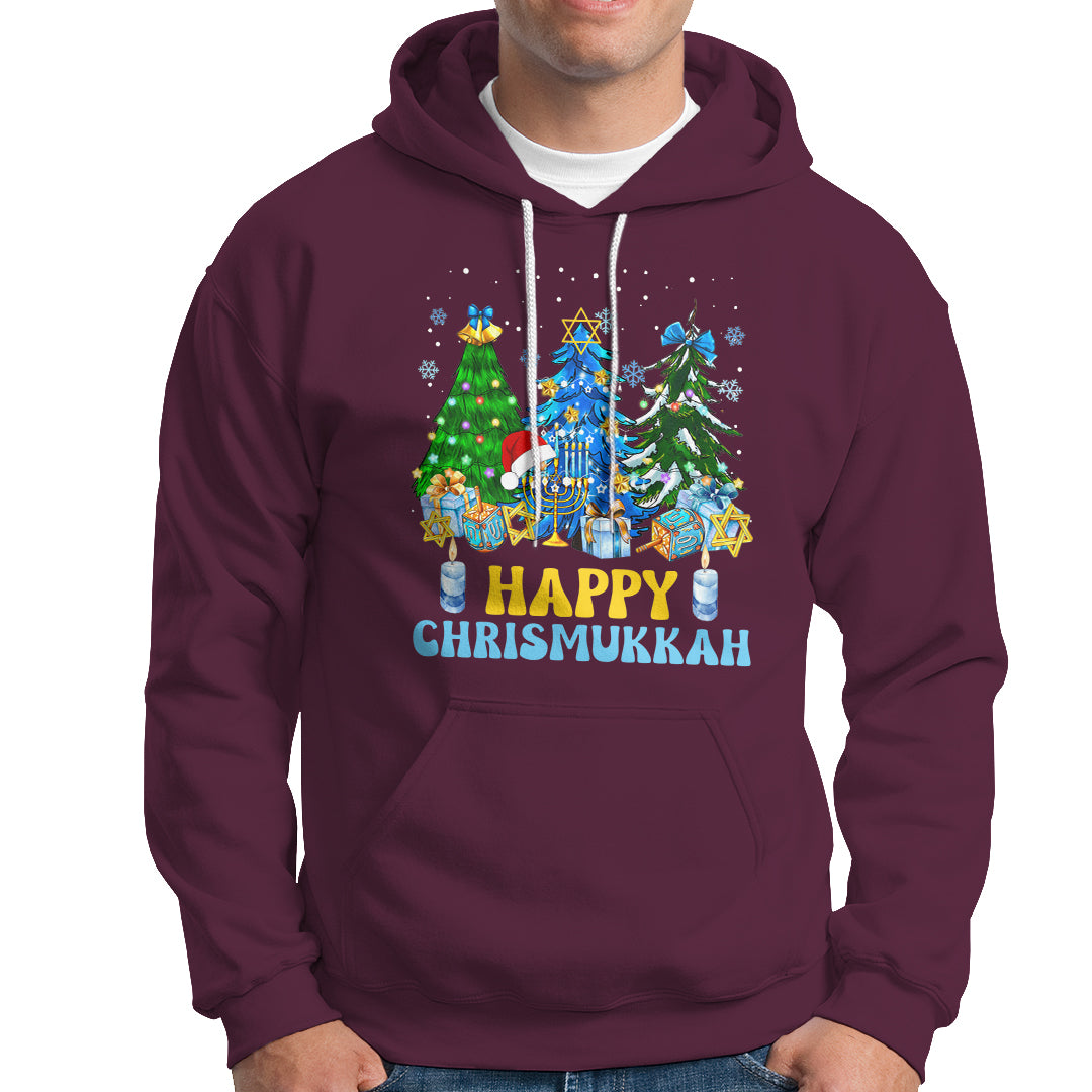 Christmas Hanukkah Hoodie Merry Christmukkah Jewish Christmas Trees Chanukah Hanukkah - Wonder Print Shop