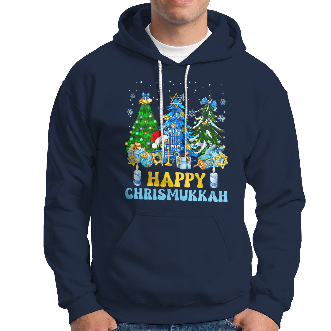 Christmas Hanukkah Hoodie Merry Christmukkah Jewish Christmas Trees Chanukah Hanukkah - Wonder Print Shop