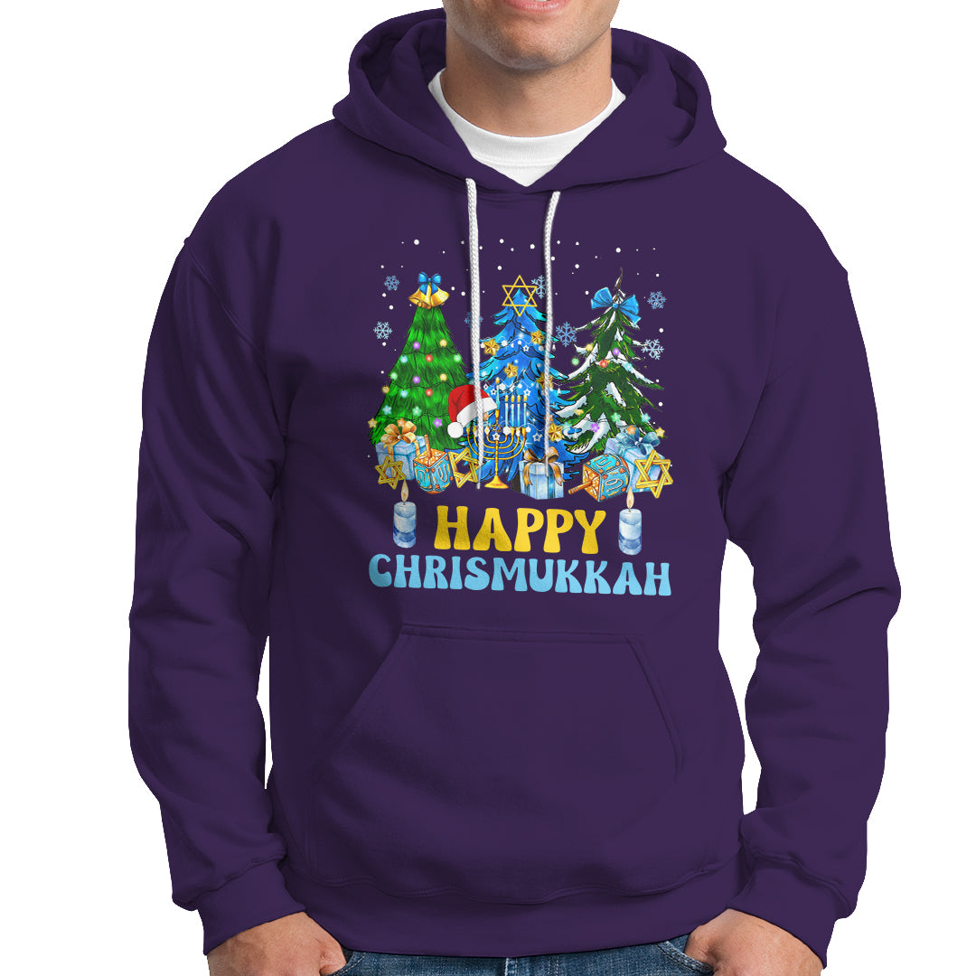 Christmas Hanukkah Hoodie Merry Christmukkah Jewish Christmas Trees Chanukah Hanukkah - Wonder Print Shop