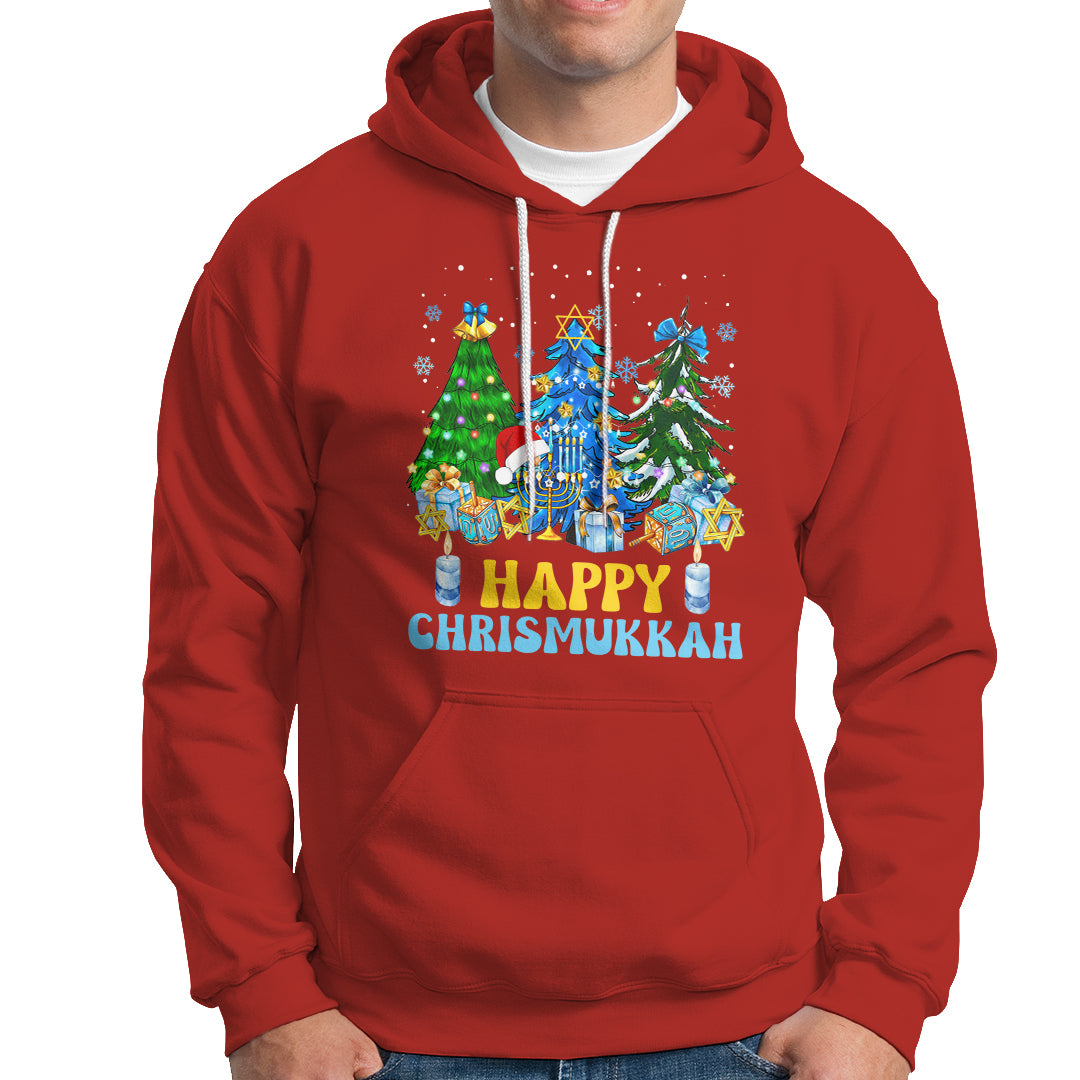 Christmas Hanukkah Hoodie Merry Christmukkah Jewish Christmas Trees Chanukah Hanukkah - Wonder Print Shop