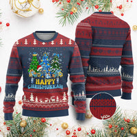 Christmas Hanukkah Ugly Christmas Sweater Merry Christmukkah Jewish Christmas Trees Chanukah - Wonder Print Shop