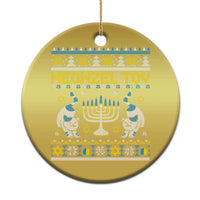 Funny Hanukkah Cat Christmas Ornament Meowzel Tov Chanukah Jewish Ugly Sweater Hanukkah - Wonder Print Shop